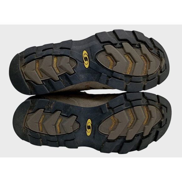 Vintage‎ SALOMON Womens Tan Suede Hiking Contragrip Shoes Sz 10 Med Y2K Sneakers - Picture 3 of 9